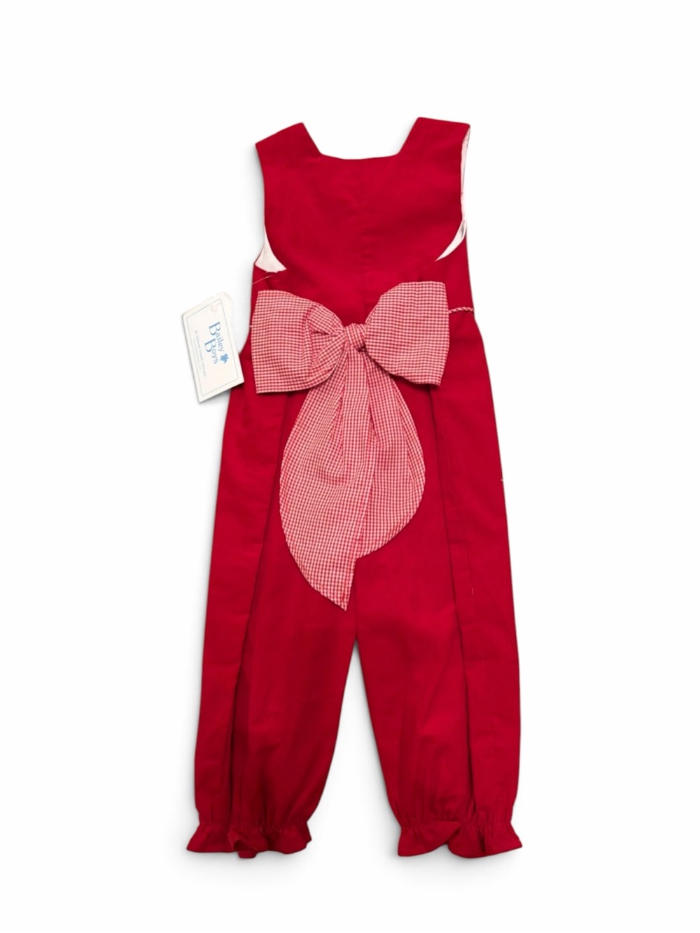Bailey Boys Red Corduroy 1 Piece With Big Bow in the Back. NWT SZ 12M (runs big)